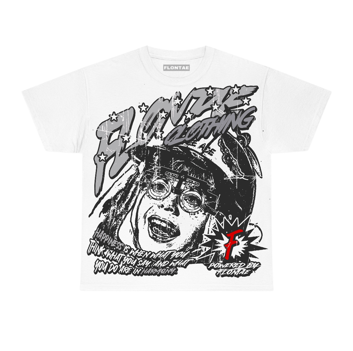 White Cement 4s Flontae T-Shirt Always Smile Graphic
