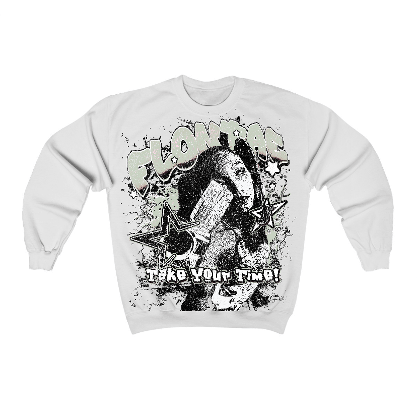 Seafoam 4s Flontae Crewneck Sweatshirt Be Patient Graphic
