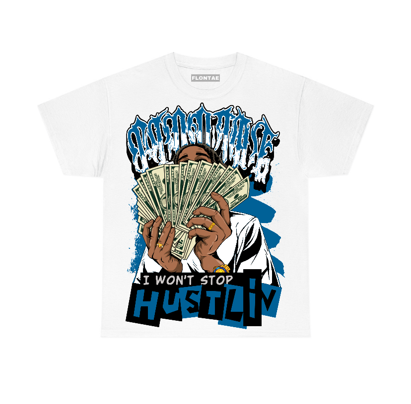 Military Blue 4s Flontae T-Shirt Hustlin Graphic