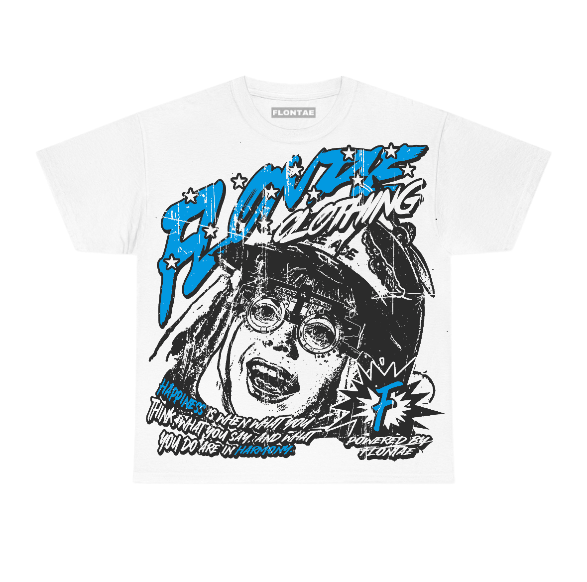 University Blue Reimagined 1s Flontae T-Shirt Always Smile Graphic