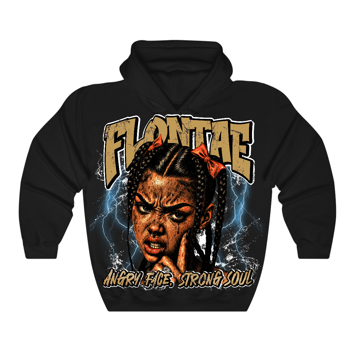Taxi 12s Flontae Hoodie Angry Soul Graphic